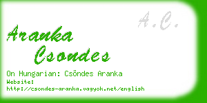 aranka csondes business card